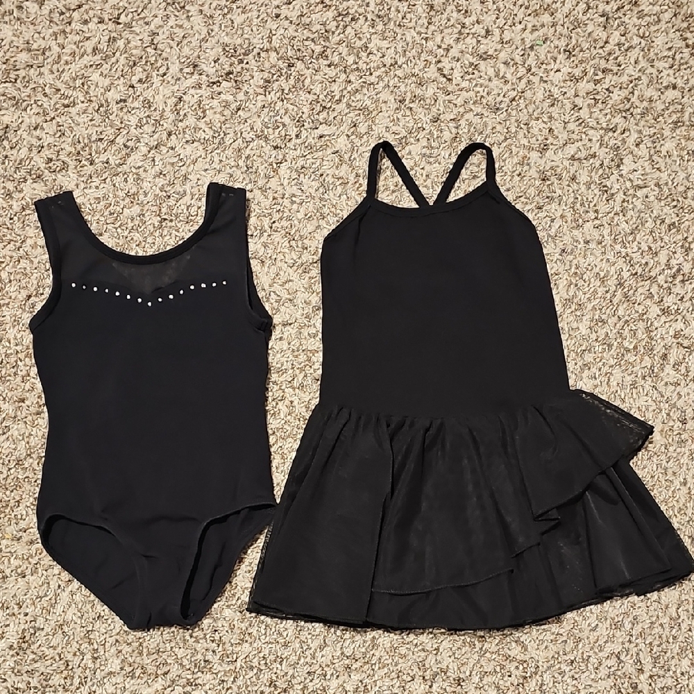 Girls Black Leotard Bundle Size XS And 120